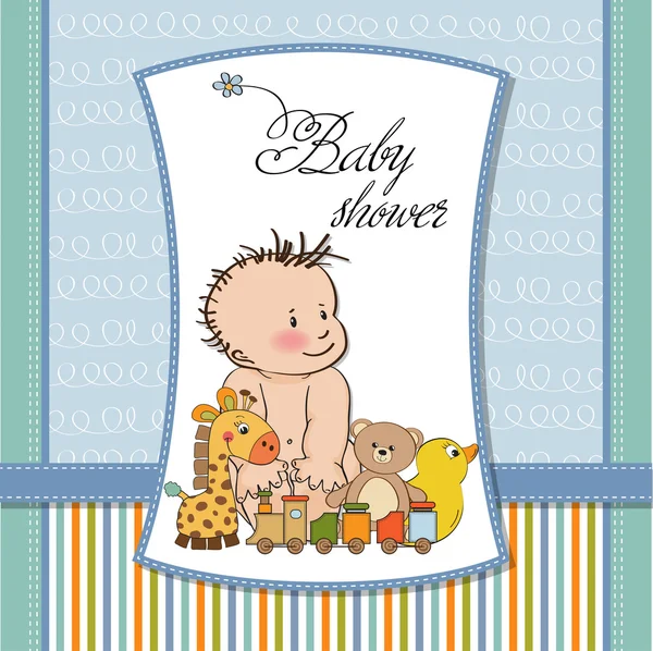 Νέο αγόρι μωρό πρότυπο ντους κάρτα — Φωτογραφία Αρχείου