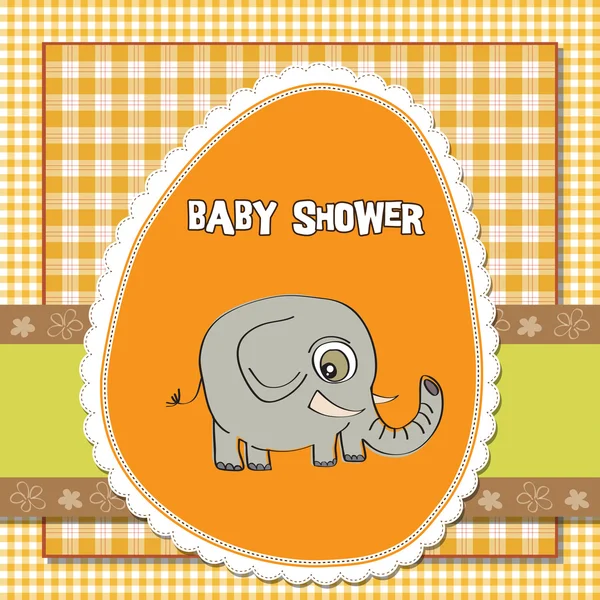 Bebek duş kartı ile fil — Stok fotoğraf