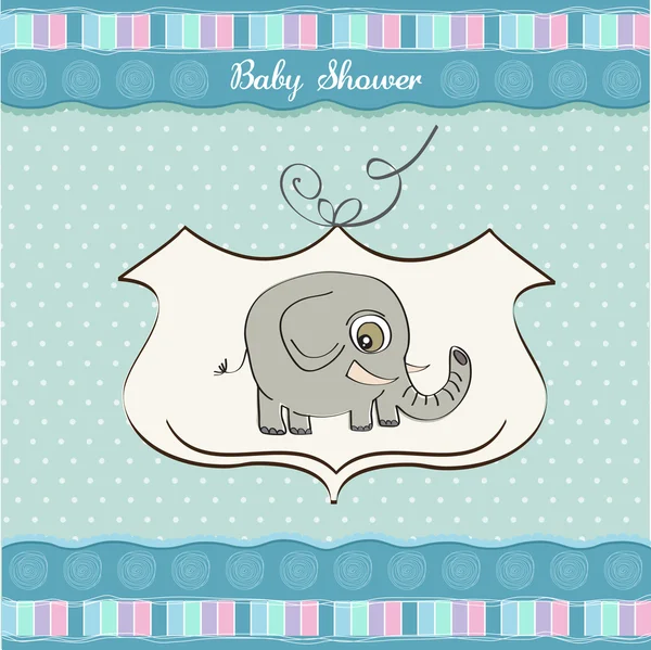 与大象婴儿洗澡卡 — 图库照片