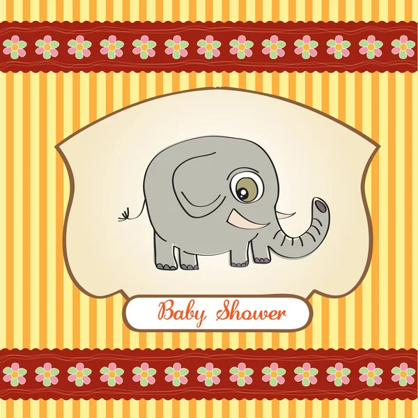 Дитяча душова картка зі слоном — стокове фото