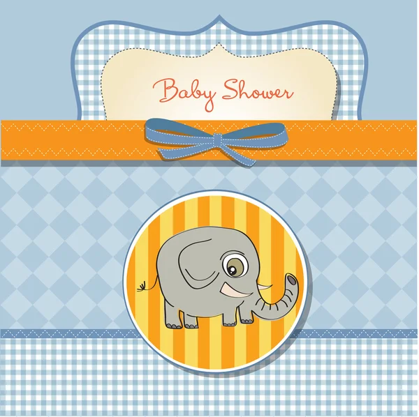 Bebek duş kartı ile fil — Stok fotoğraf