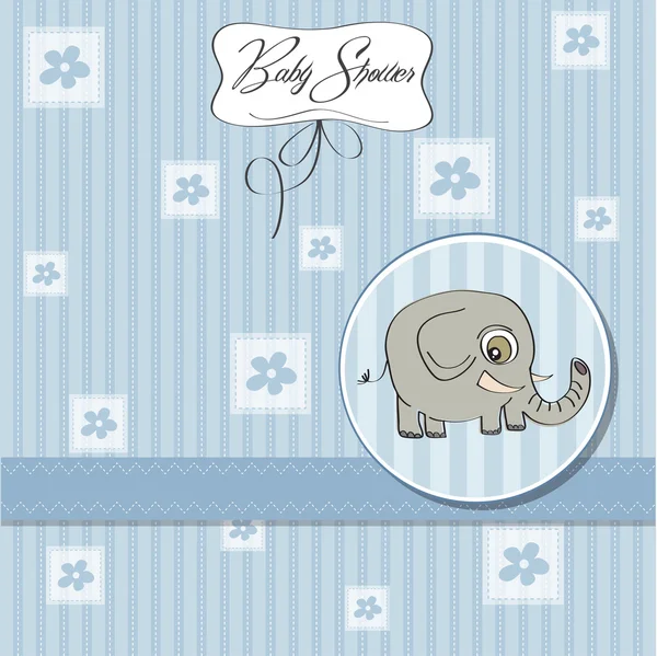 코끼리와 함께 베이비 샤워 카드 — 스톡 사진
