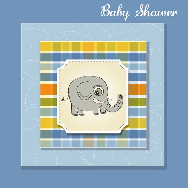 与大象婴儿洗澡卡 — 图库照片