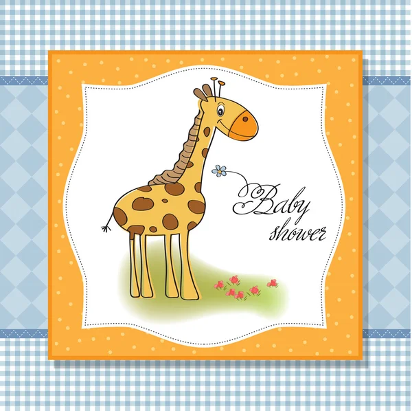 Bebek Duyuru Kart zürafa ile — Stok fotoğraf