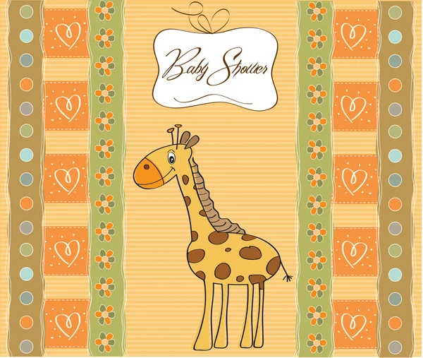 Noworodek obwieszczenie karty z żyrafa — Zdjęcie stockowe