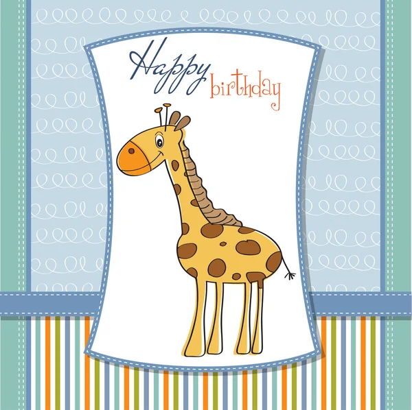 Дитяча картка оголошення з жирафом — стокове фото