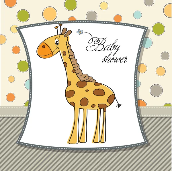 Baby announcement card with giraffe — Stock Photo, Image