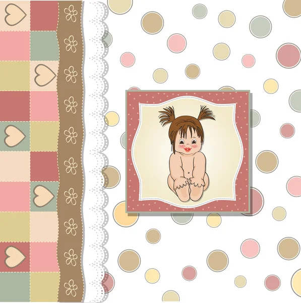 Prysznic karty z małą dziewczynką — Zdjęcie stockowe