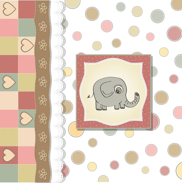 Romantiska baby tillkännagivande kort med elefant — Stockfoto