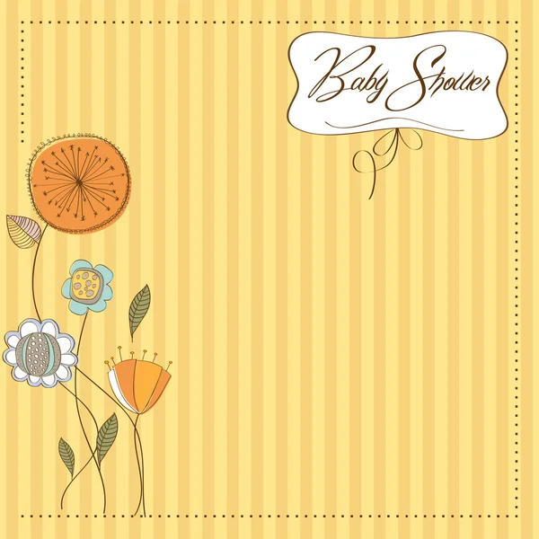 Baby Dusch-kort med blommor — Stockfoto