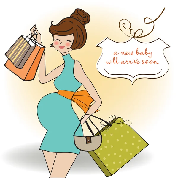 Młode kobiety w ciąży na zakupy — Zdjęcie stockowe
