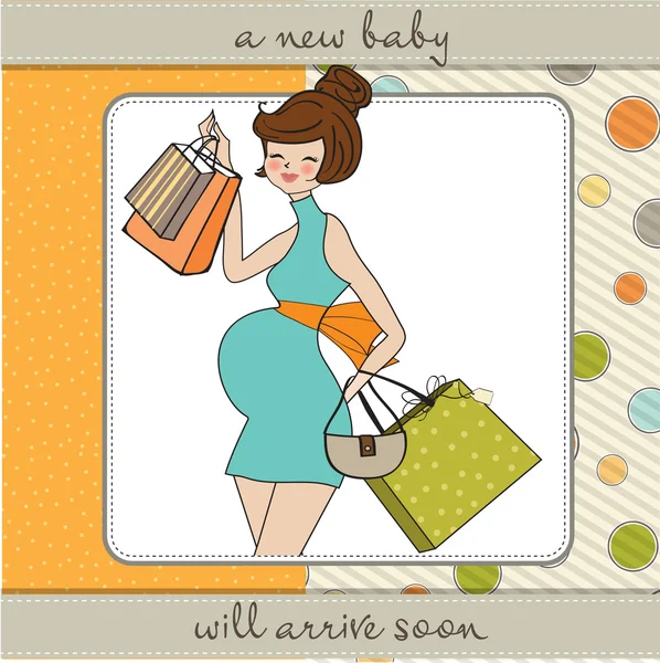 Vackra unga gravida på shopping — Stockfoto