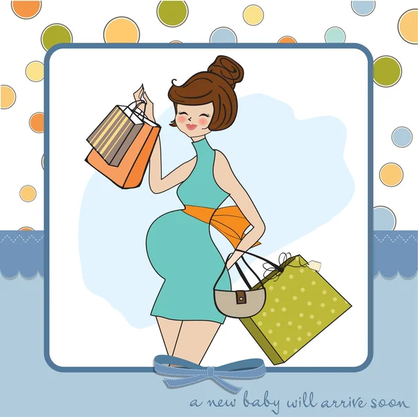 Pięknych młodych kobiet w ciąży na zakupy — Zdjęcie stockowe