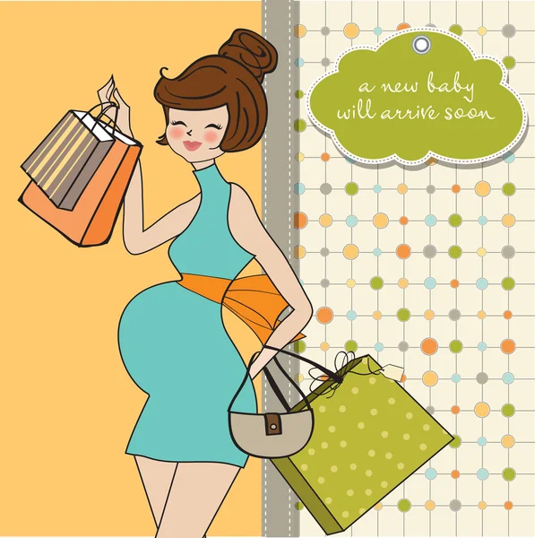 在购物美丽年轻孕妇 — 图库照片