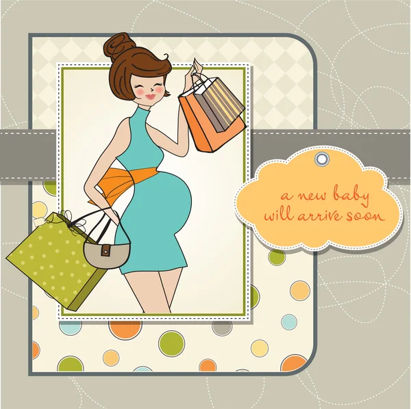 Beautiful pregnant young women at shopping — Stock Photo, Image