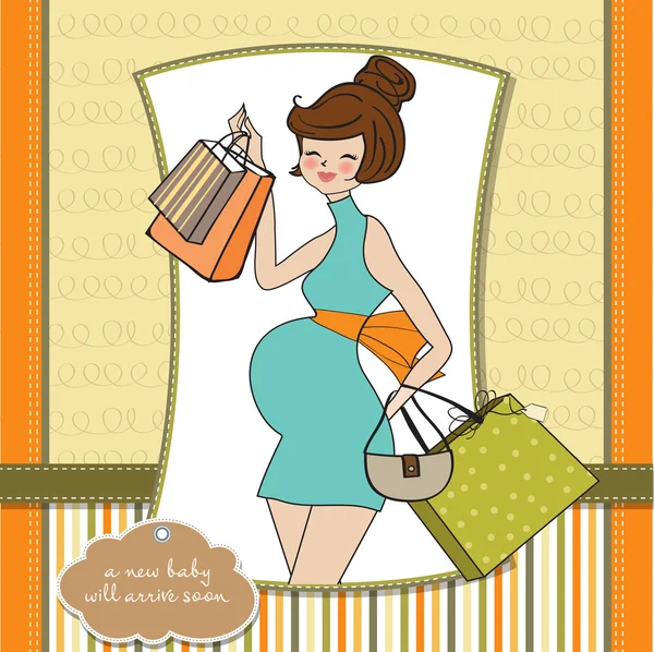 Mooie zwangere jonge vrouwen bij het winkelen — Stockfoto