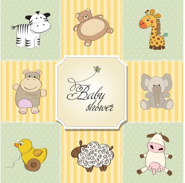 Baby shower card template illustration