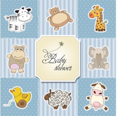 Baby shower card template clipart