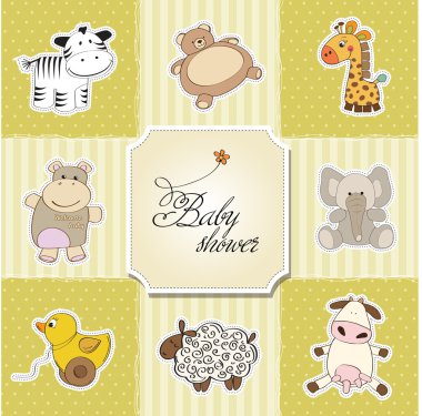 Baby shower card template illustration