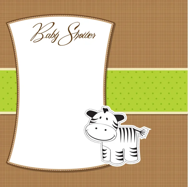 Cartão de banho de bebê com zebra — Fotografia de Stock