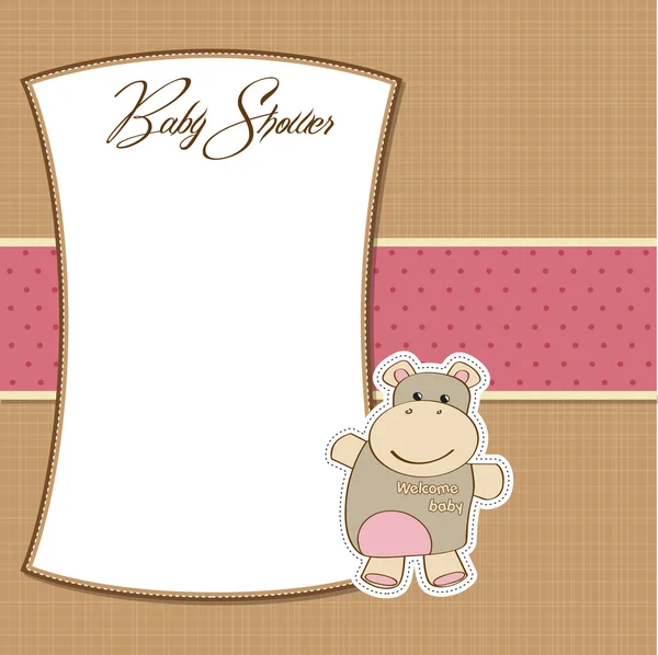 하마 장난감이 들어 있는 어린아이 샤워 카드 — 스톡 사진