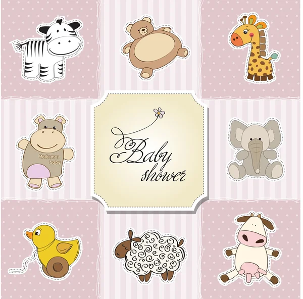 Baby shower card template illustration — Stock Photo, Image