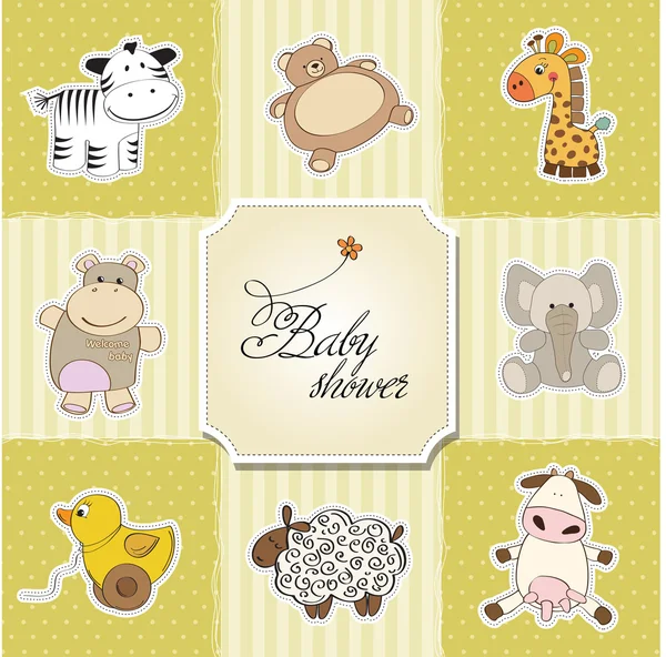 Plantilla de tarjeta de ducha bebé ilustración —  Fotos de Stock