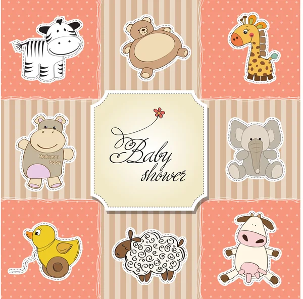 Baby shower card template illustration — 图库照片