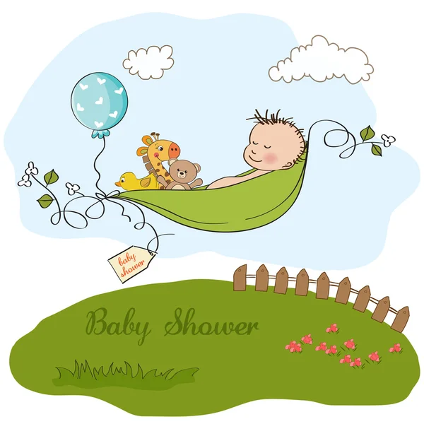 Baby boy annoncement kort — Stockfoto