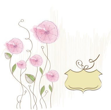 Romantic background with pink flowers clipart