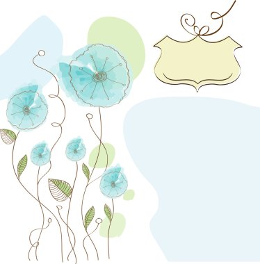 Romantic background withblue flowers clipart
