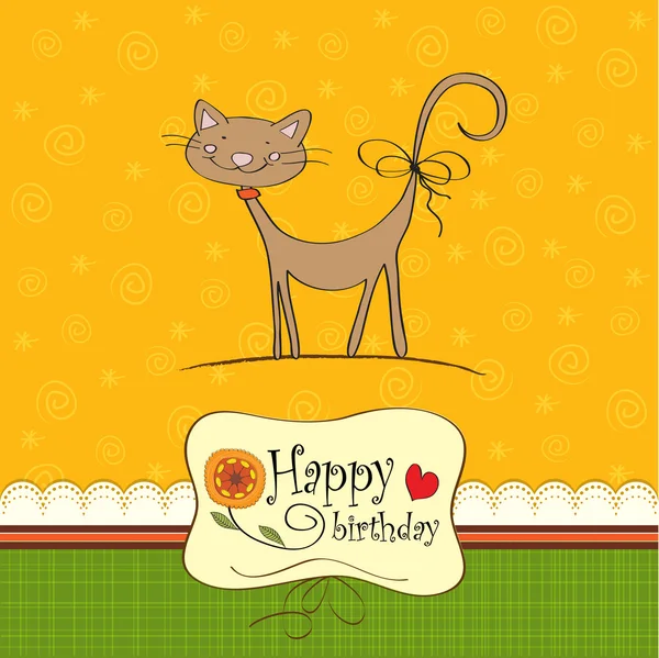 Greeting card with cat — Stock Photo, Image