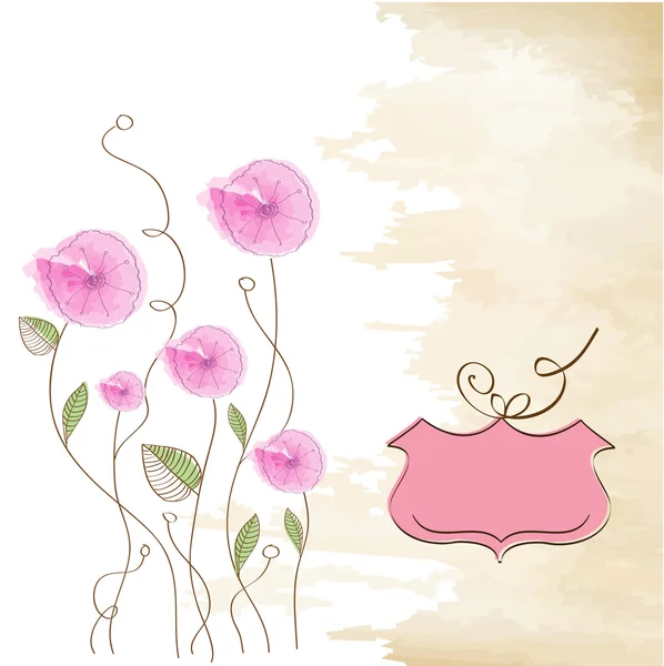 Romantische achtergrond met roze bloemen — Stockfoto
