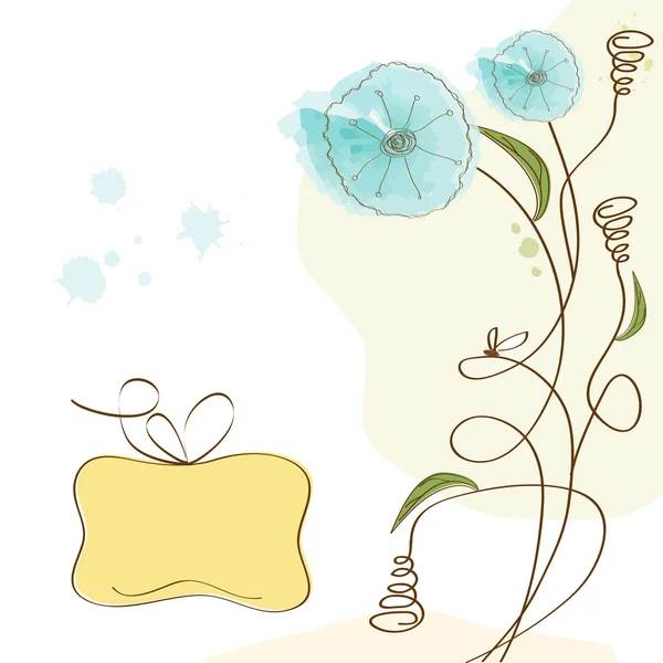 Fond romantique avec des fleurs bleues — Photo