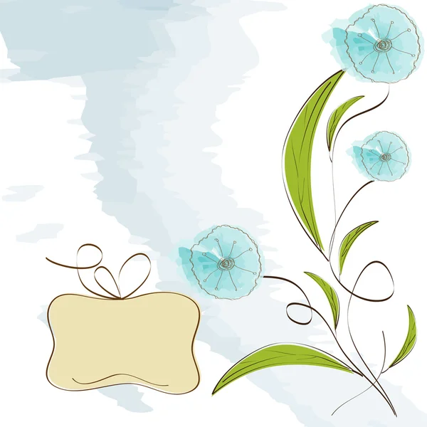Romantischer Hintergrund mit blauen Blumen — Stockfoto