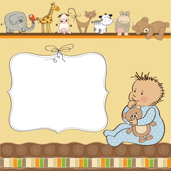 Új baby boy shower kártya — Stock Fotó