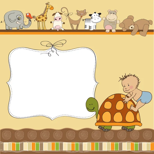Baby shower card with little boy — Stockfoto