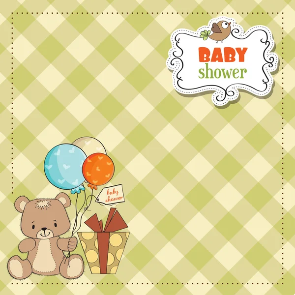 Baby Shoher Karte mit niedlichem Teddybär — Stockfoto