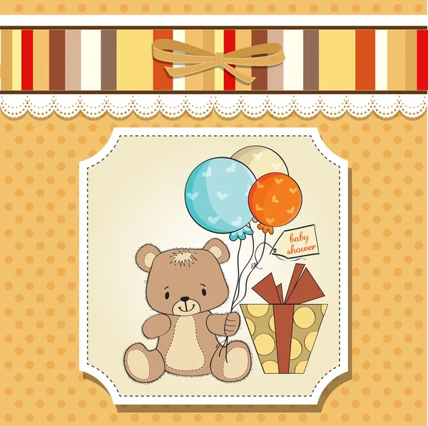 Baby shoher kaart met cute teddy bear — Stockfoto
