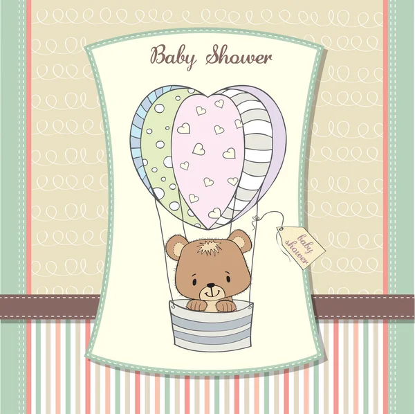 Baby sprcha karta s roztomilým medvídkem — Stock fotografie