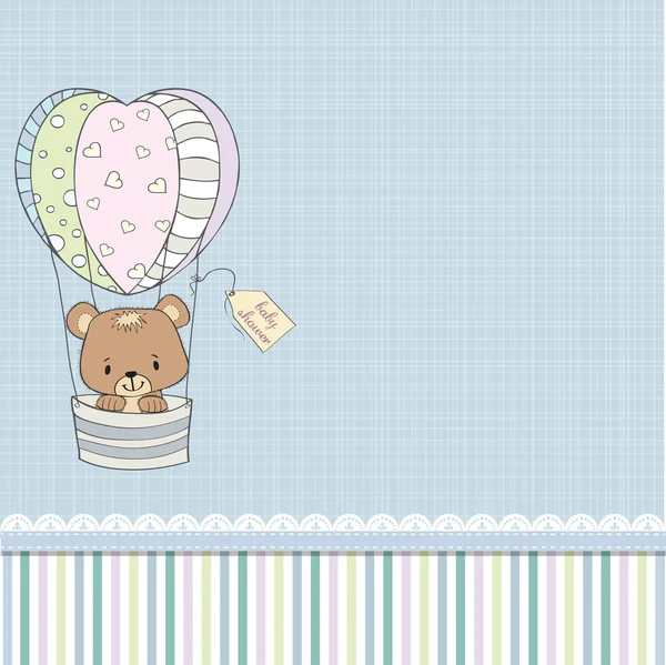 Baby shower card with cute teddy bear — Stock Photo, Image