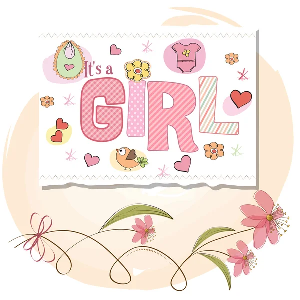 stock image Baby girl shower card