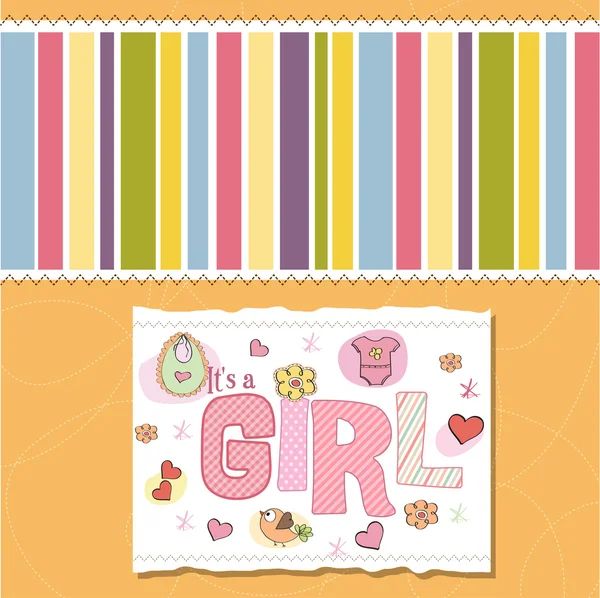 Baby girl shower card — Stock Photo, Image