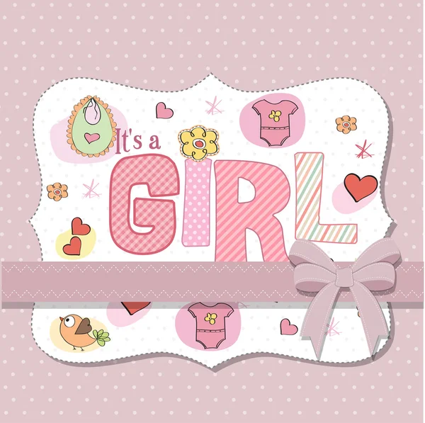Baby Mädchen Dusche Karte — Stockfoto
