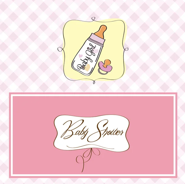 Baby Dusch-kort med mjölkflaska och napp — Stockfoto