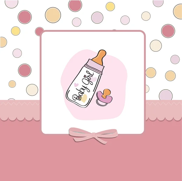 Baby Dusch-kort med mjölkflaska och napp — Stockfoto