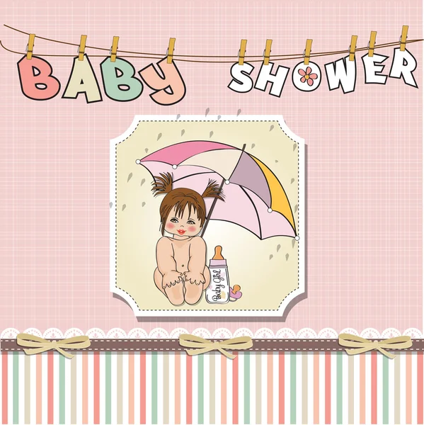 Dívka sprcha blahopřání k narození dítěte — Stock fotografie