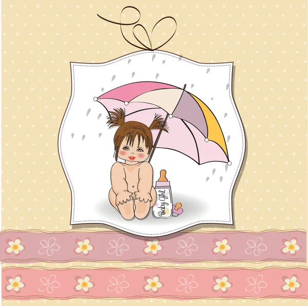 새로운 아기 소녀 샤워 카드 — 스톡 사진