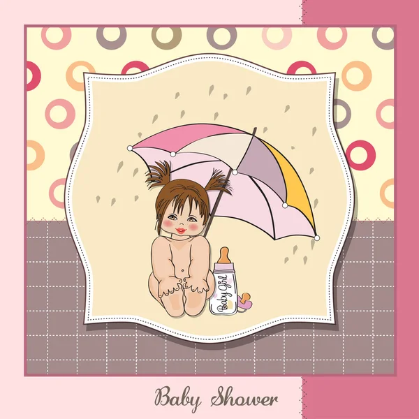 Neue Baby-Mädchen-Duschkarte — Stockfoto