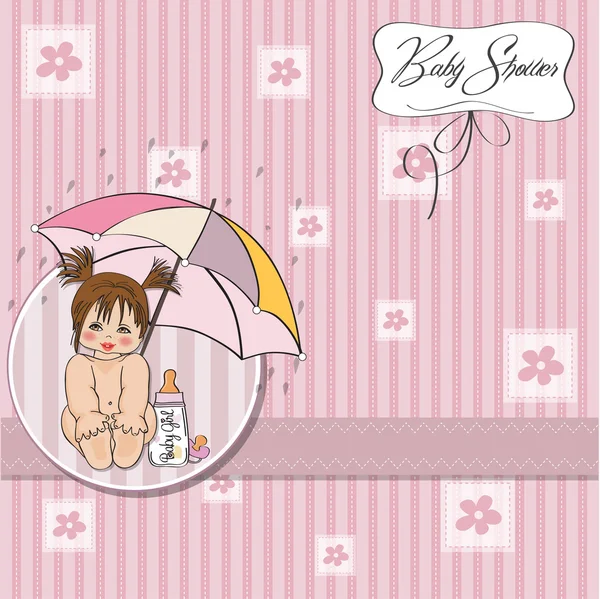 Neue Baby-Mädchen-Duschkarte — Stockfoto